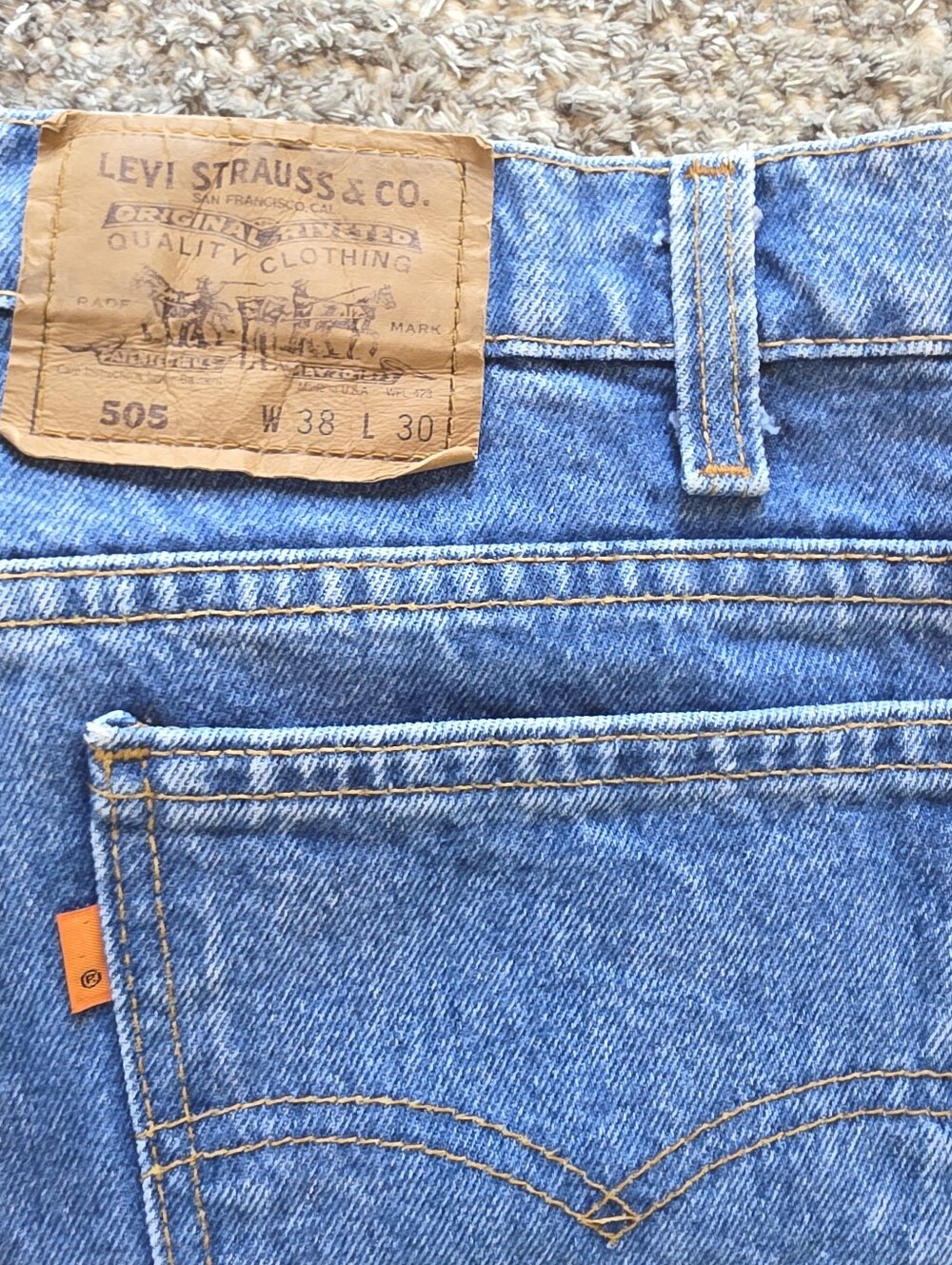 Vintage 1993 Levis 505 Orange Tab Jeans USA Made 34x30 Excellent Condition